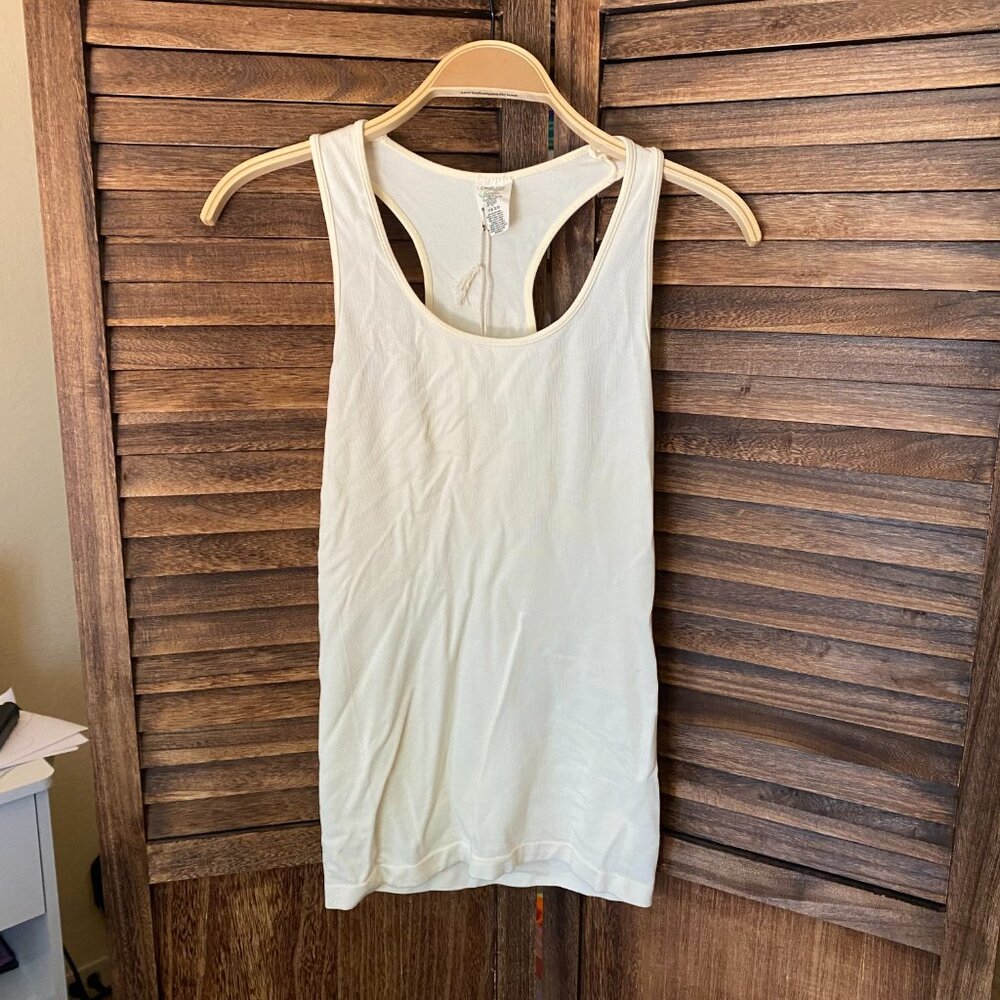 C'est Moi Bamboo 1x1 Rib Racer Back Top Egg Nog